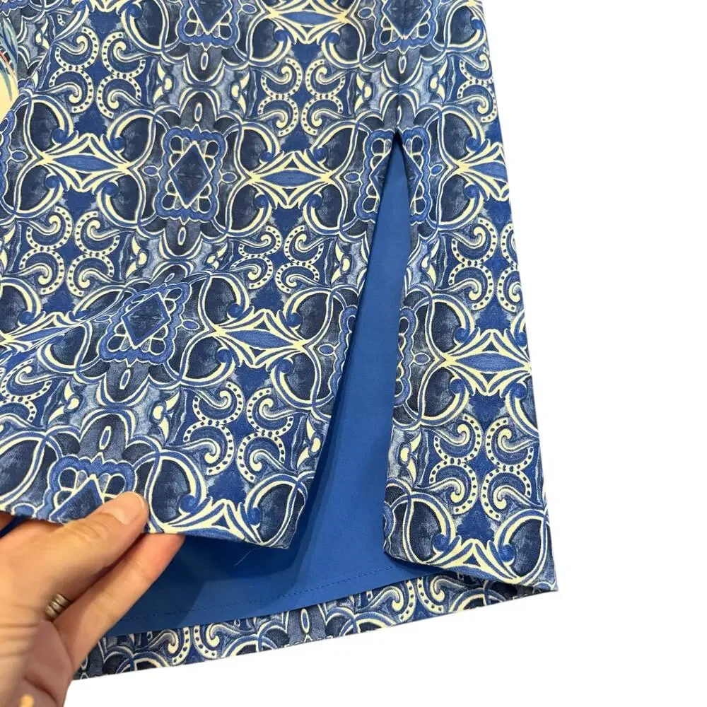 ANTHRO moulinette Souers Women’s blue pattern straight skirt Size 6